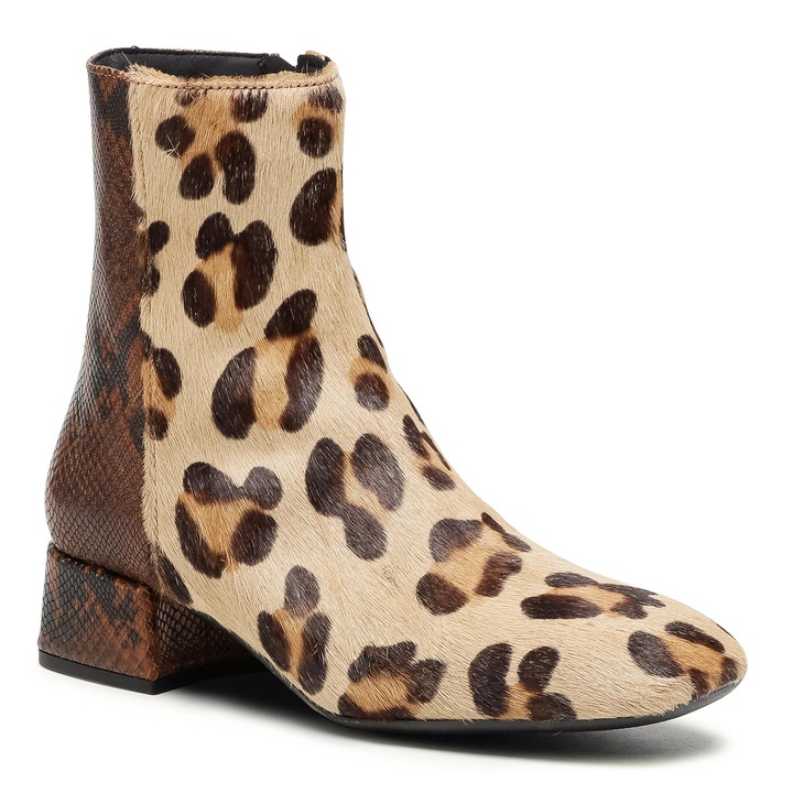 Botine dama 603 EM-23-08-001020, Eva Minge, Piele naturala, Maro, 35 EU