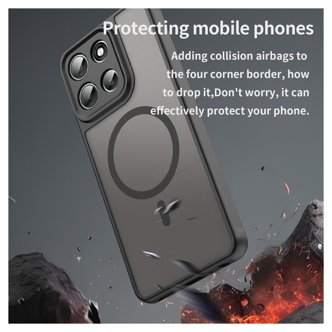 Husa Upzz® Halo Pentru Motorola Moto G86, Magsafe, Protectie Camere si Colturi, Design Premium, Super Rezistenta, Black