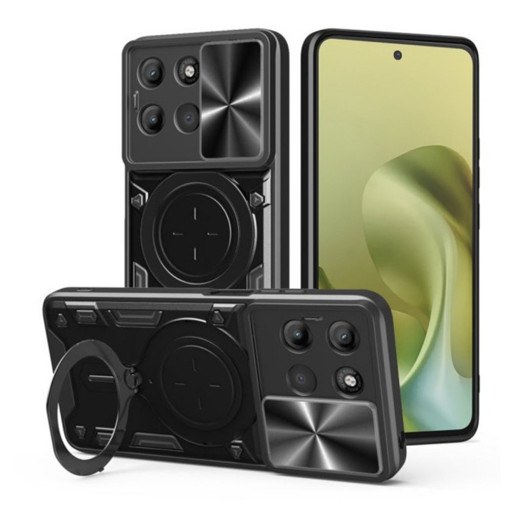 Husa Spate Upzz® CamGuard Compatibila Cu Motorola Moto G86, Super Protectie - Black