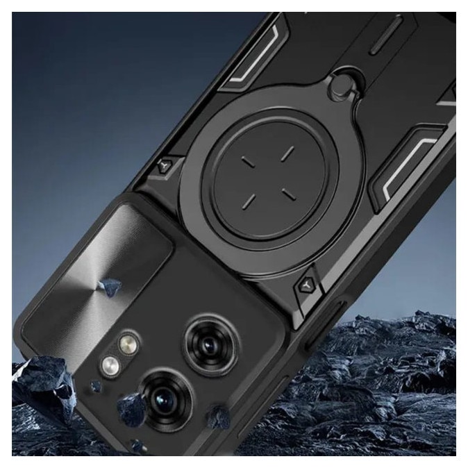 Husă spate Upzz CamGuard, suport, protecție avansată, negru, pentru Oppo A6 Pro 4G / A6 Pro 5G