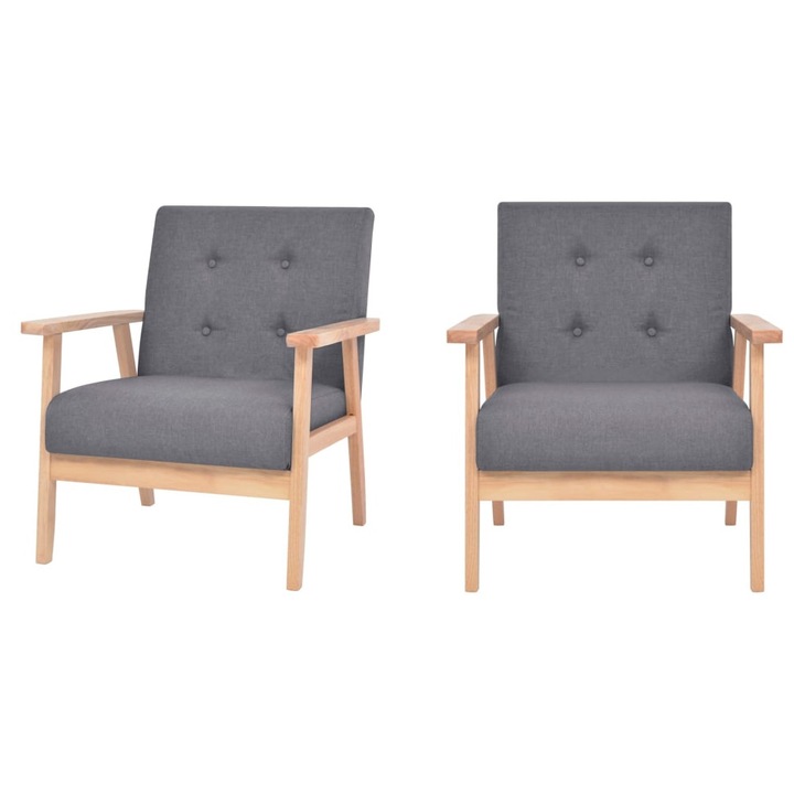 Fotoliu, gri inchis, material textil