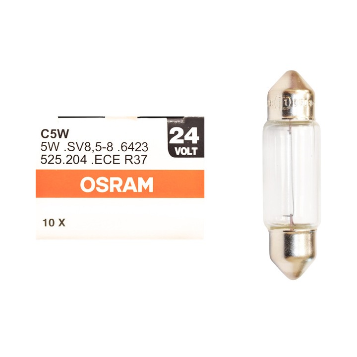 Set 10 Becuri, Osram, 5W 24V SV8.5-8