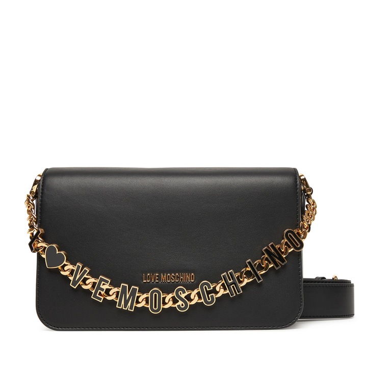 Geanta dama Love Moschino Vino, Piele naturala, Negru