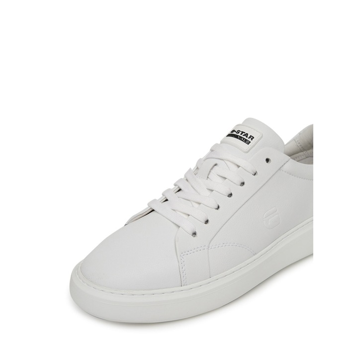 Tenisi barbati, G Star Raw, LONDON-04 MI08, piele naturala, alb