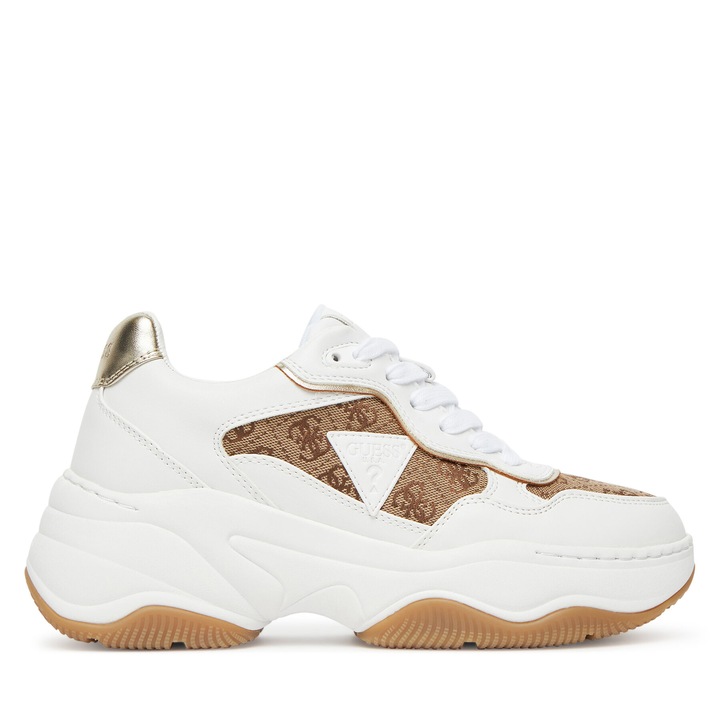 Női sportcipő, Guess BEIBR FLTHP4 FAL12, ökológiai bőr, fehér/arany, 41 EU