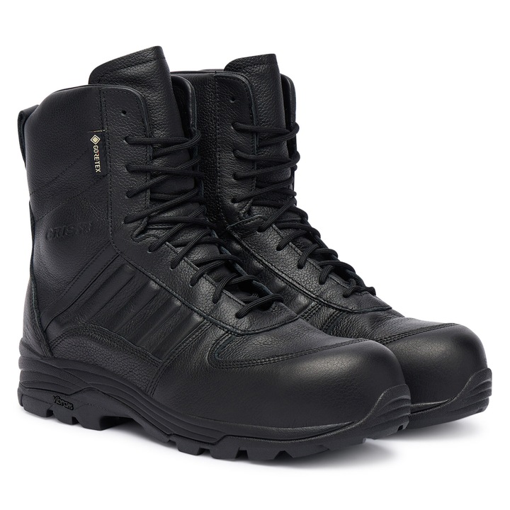 Ghete de trekking barbati Crispi, piele naturala, negru