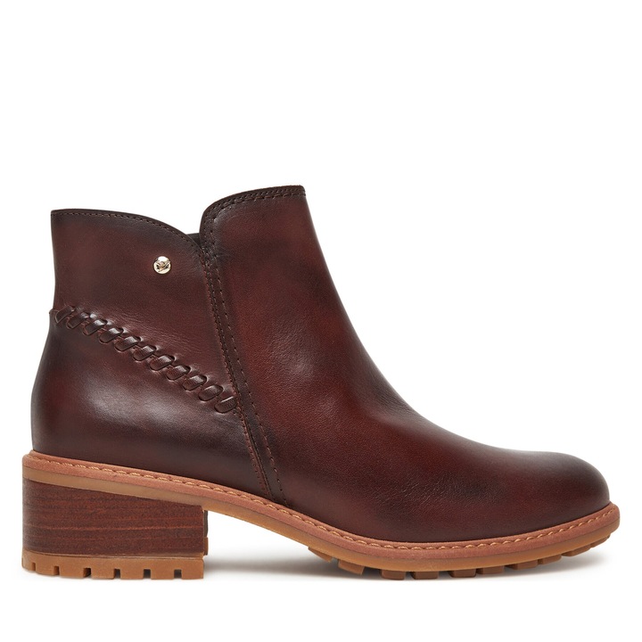 Botine dama Pikolinos 130, piele naturala, Rosu, 39
