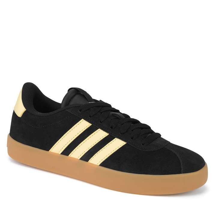 Дамски кецове, Adidas, естествена кожа, черно/жълто, 36 2/3 EU