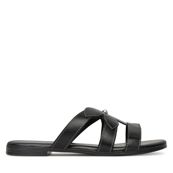 Papuci dama, Lasocki, din piele naturala, negru, stil elegant, 40 EU