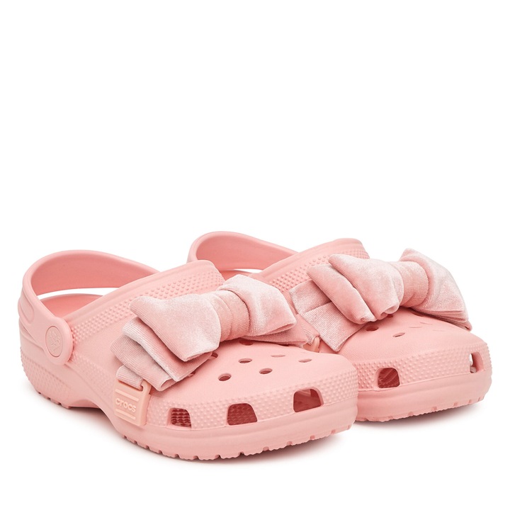 Saboti fete 211, Crocs, Plastic, Roz