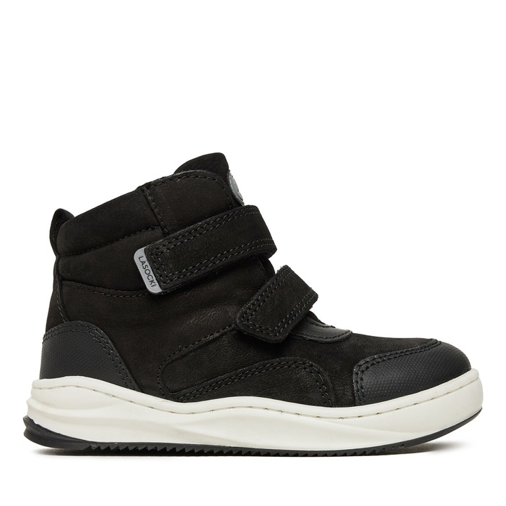 Ghete sport baieti, Lasocki Kids, piele naturala, negru