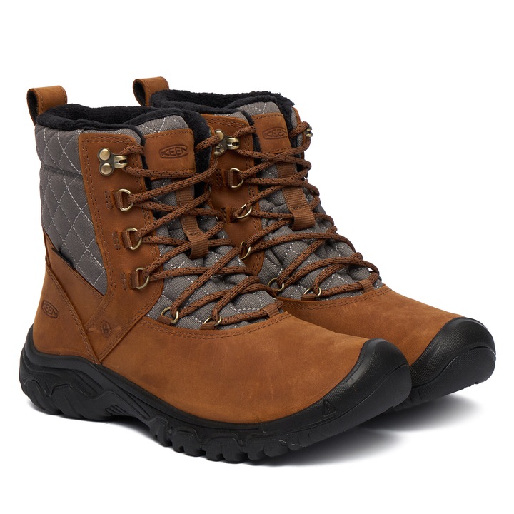 Női hótaposó, Keen, Greta Boot II Wp 103, természetes bőr, barna, 37 EU