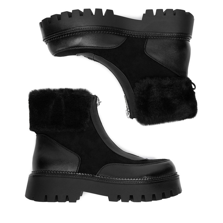 Ghete dama, DeeZee, sintetic, negru, 41 EU