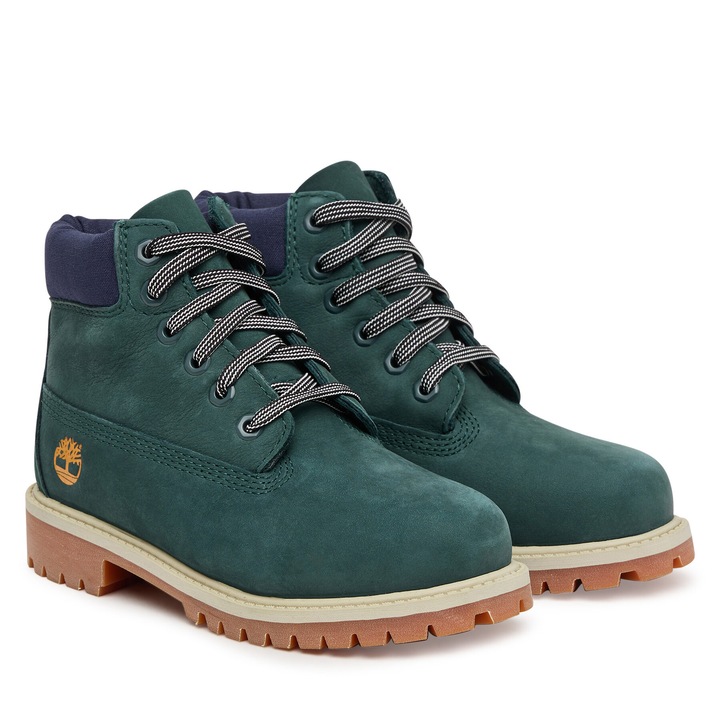 Ghete sport baieti, Timberland, piele naturala, verde/albastru