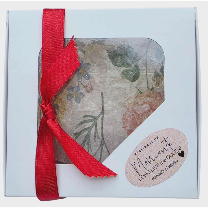 Cutie 9 dropsuri ceara intens parfumata, Atelierul de Momente, Trandafir si vanilie - similar Rose Vanille - ceara de soia 100%, ceara naturala, wax melts, parfumuri premium, vegane