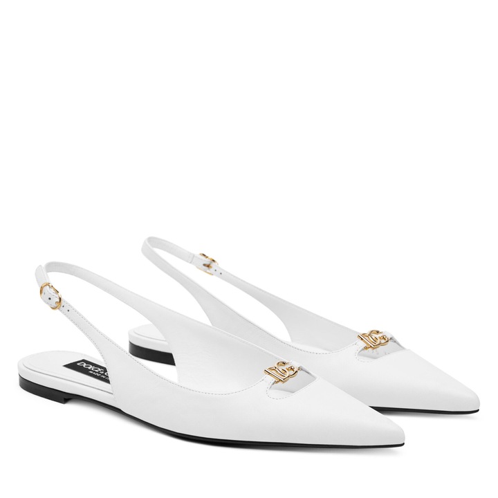 Sandale dama, Dolce Gabbana, piele naturala, model 80002, alb, 40 EU