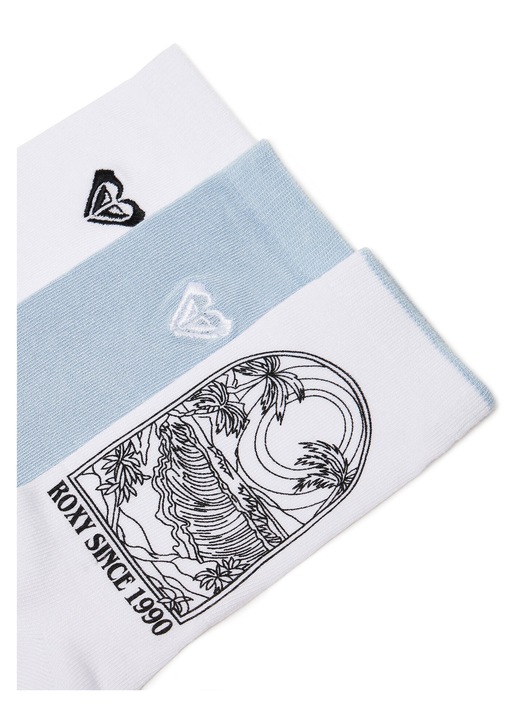 Унисекс чорапи Roxy, дълги, бели, комплект 3 чифта