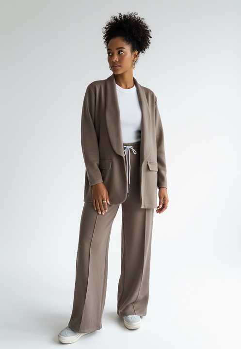 Compleu dres elegant Figl, caramel, 48% viscoza, 48% poliester, 4% elastan, marimea S