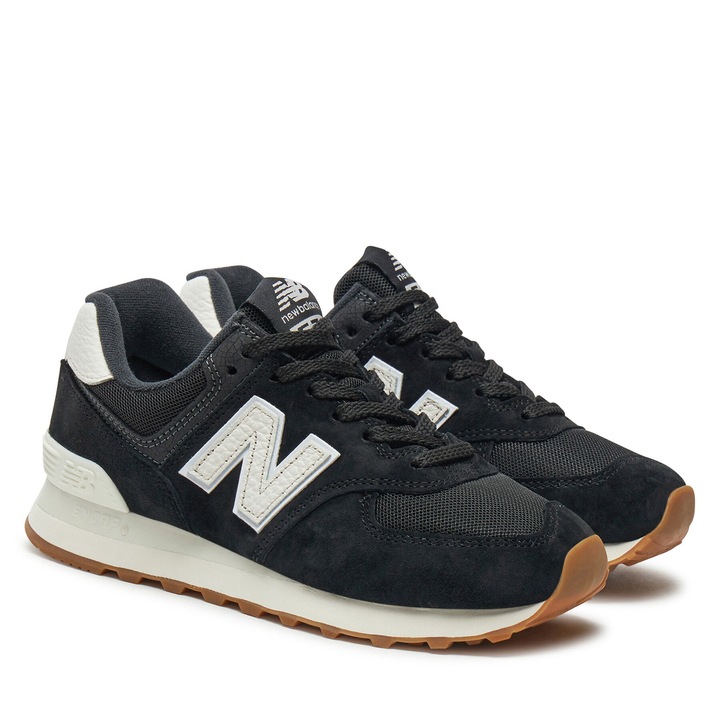 Tenisi unisex New Balance U574RAB, piele naturala, negru, 36 EU
