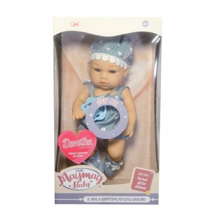 Éneklő és beszélő oktatóbaba, 30x45cm, többszínű