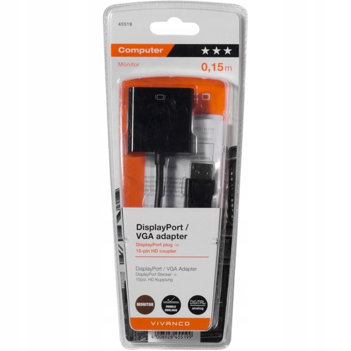 Vivanco DisplayPort -> VGA adapter Vivanco, 99,99% réz