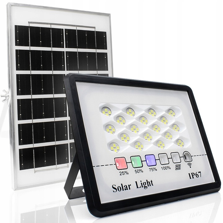 Lampa solara halogen 30W Decorya, waterproof IP67, control de la distanta, 5m cablu, 2500lm