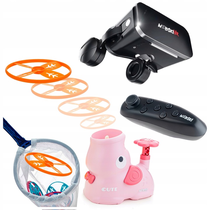 Ochelari VR Webski, set cu gamepad, pneumatica, dimensiuni max. telefon 175x80mm, filtr anti-lumina, ergonomici