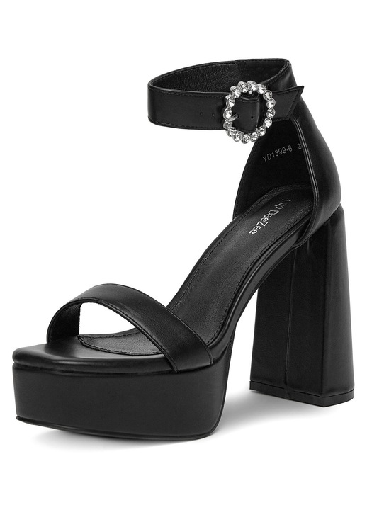 Дамски сандали на ток, DeeZee, YD1399-6, Черен