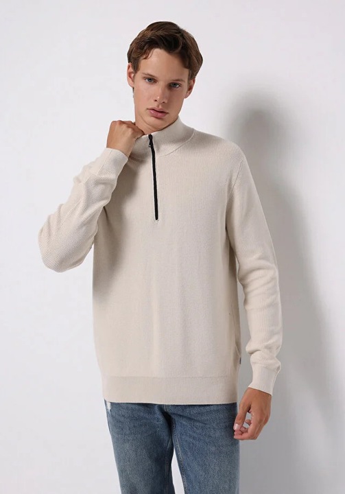 Pulover bărbați COLIN'S ecru, bumbac, mărime, Ecru
