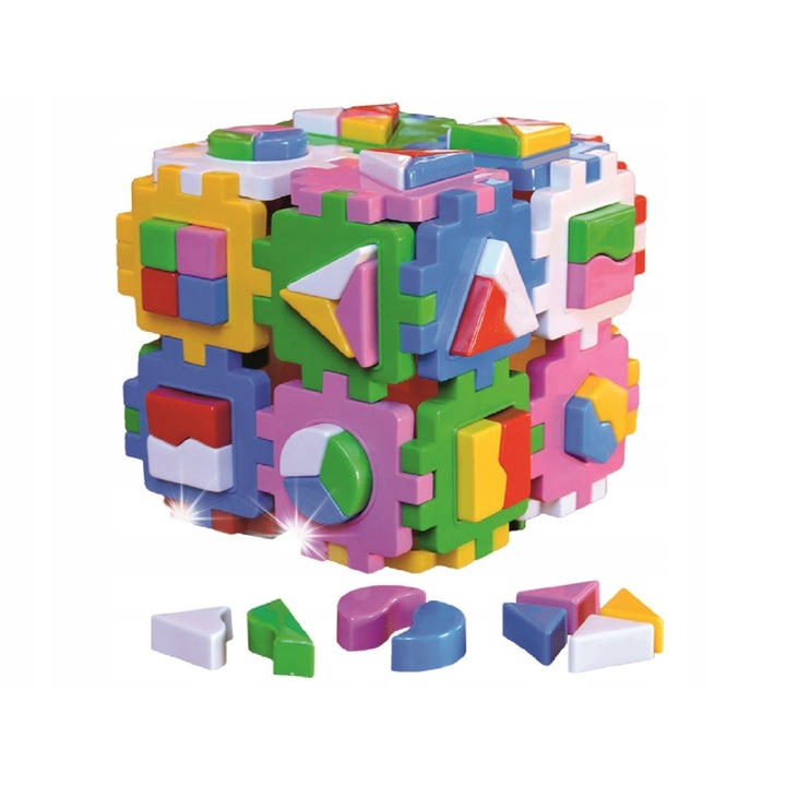 Образователен куб Technok 2650, 6 части, развитие на двигателни умения, цветове и форми, многоцветен