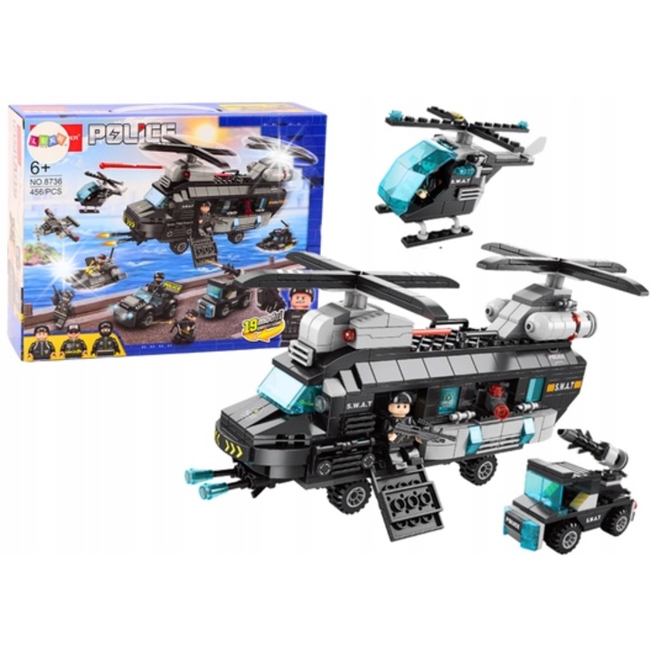 LEAN Toys építőkészlet, 456 elem, különleges egység téma, 19 kombináció, 6 év feletti gyermekeknek