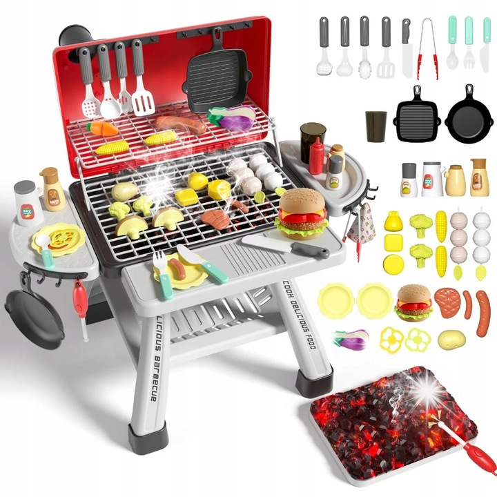 Interaktív grillkészlet, 41 darabos, Woopie, LED, gyerekeknek 3+