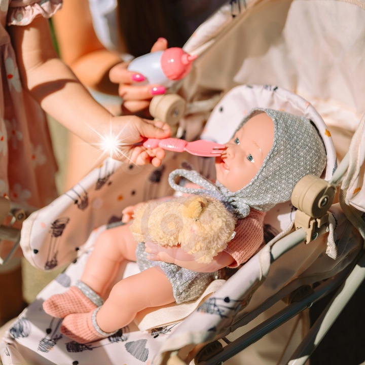 Woopie Royal Bobas baba szett 36 cm, ruhákkal, mackóval és etetési kiegészítőkkel