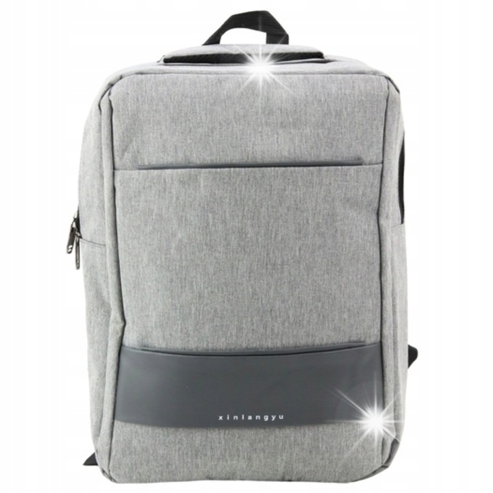 Városi üzleti hátizsák USB-vel, szürke, 14L, 40x30x12cm, belső rekesszel