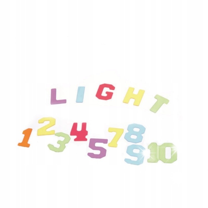 Set 38 cifre si litere transparente, colorate, 21,7x20x9cm, Masterkidz