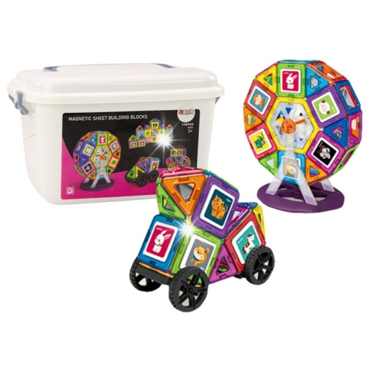 LEAN Toys építőkészlet, 118 elem, malomkerék, épületek, 35x25x21cm