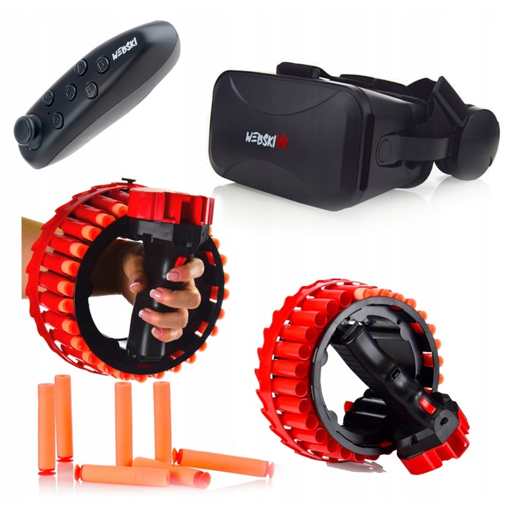 Set ochelari VR si pistol automat, Webski, 175x80mm, ergonomici