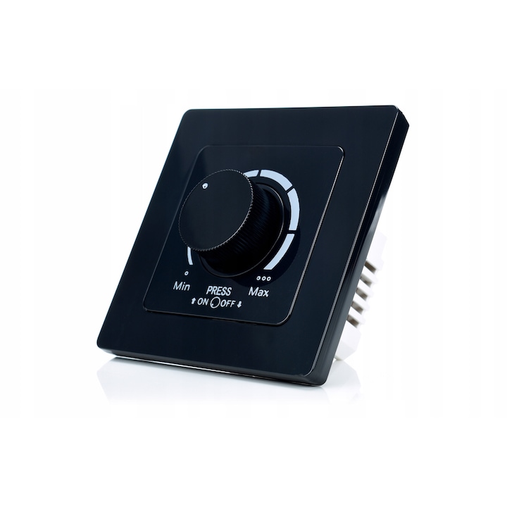 Димер ротатив Webski, черен/графит, 82x82x20мм, 3-100W LED