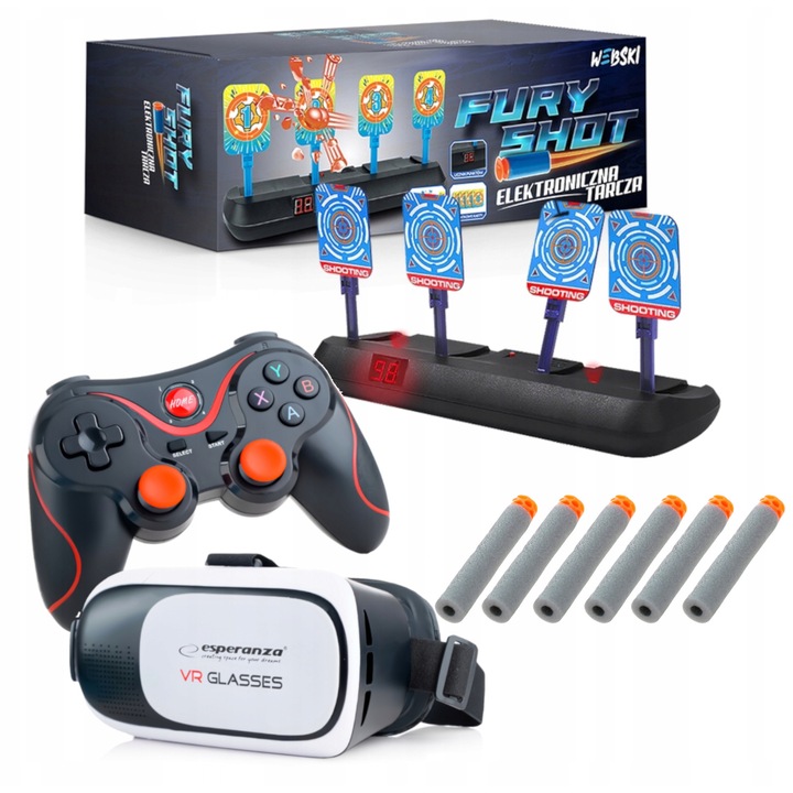 Set Ochelari VR 3D Webski, Gamepad Wireless, 12x32cm, Multicolor