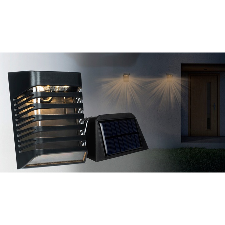 2 db Kinkiet Solar LED Decorya, Vízálló, 3500K, 12x9x5,5cm készlet