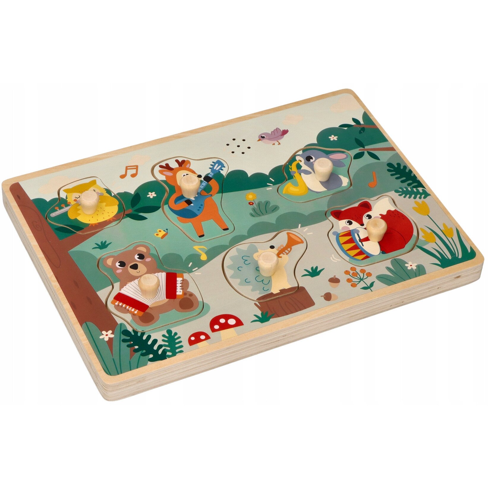 Puzzle educativ cu sunete, Adam Toys, animale din padure, 6
