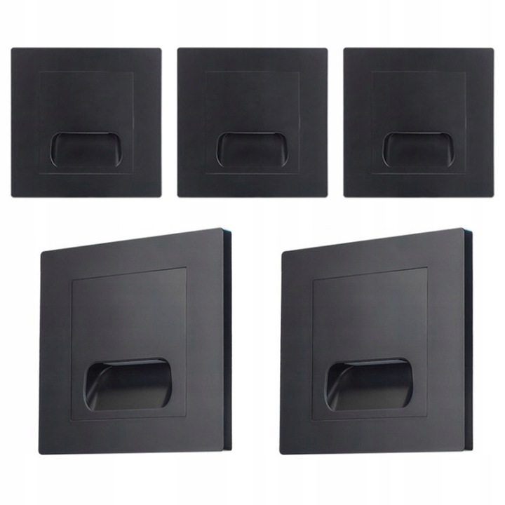 Set 5 Spoturi LED, Decorya, negru, 1W, 80lm, 86x86x25mm