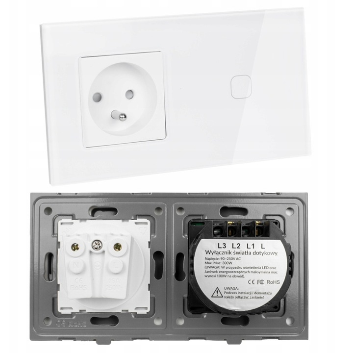 Kapcsoló, Decorya, fehér, 156x86x36mm