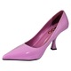 Pantofi dama EGO stiletto, toc sculptural 9cm, piele ecologica lucioasa, roz candy, marimea 38 EU