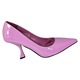 Pantofi dama EGO stiletto, toc sculptural 9cm, piele ecologica lucioasa, roz candy, marimea 38 EU