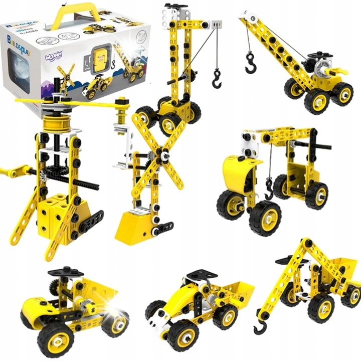 8 az 1-ben építőkészlet, Woopie, 100 darab, különböző modellek, 21x17x23cm