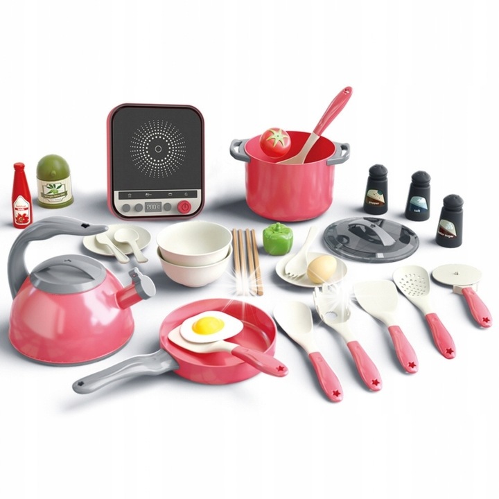Woopie Gyermek Konyhakészlet, 30 darabos, rózsaszín