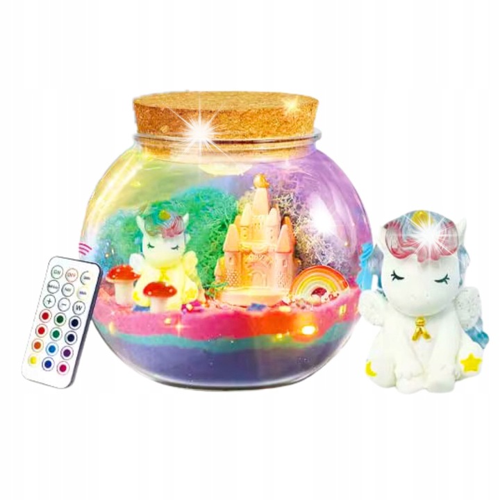 Set Jocuri Educative LEAN Toys, Terrarium cu Unicorni, Lampa LED, Dimensiuni N/A