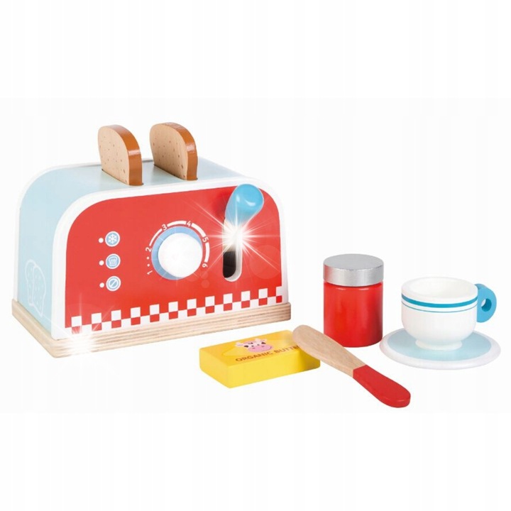 Toster Pop-Up, Lelin, interaktív szett, fehér és piros, 18x12x11cm