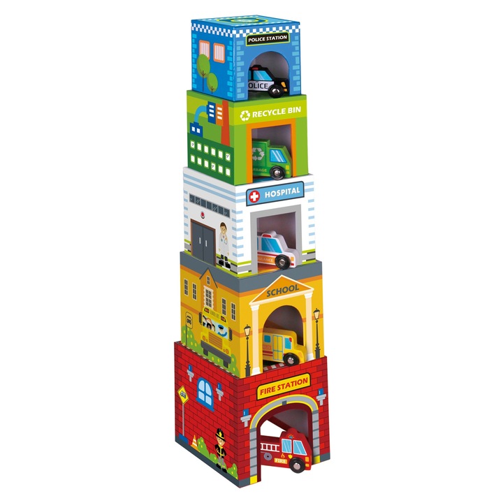 Woopie Puzzle készlet 10 darab, illusztrált, többszínű, 13x13x13cm